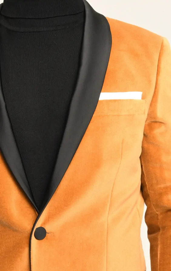 Orange and black tuxedo top