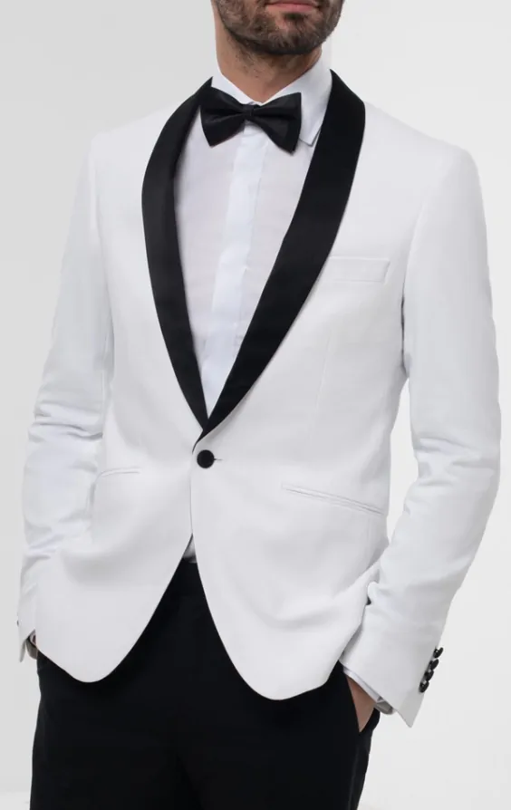 White tuxedo jacket black lapel hotsell