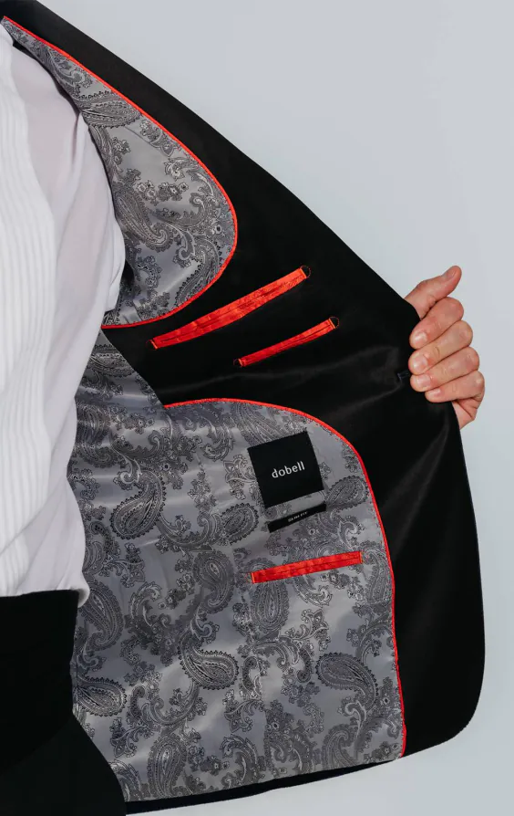 Navy Blue Slim Fit Velvet Jacket - photo 4