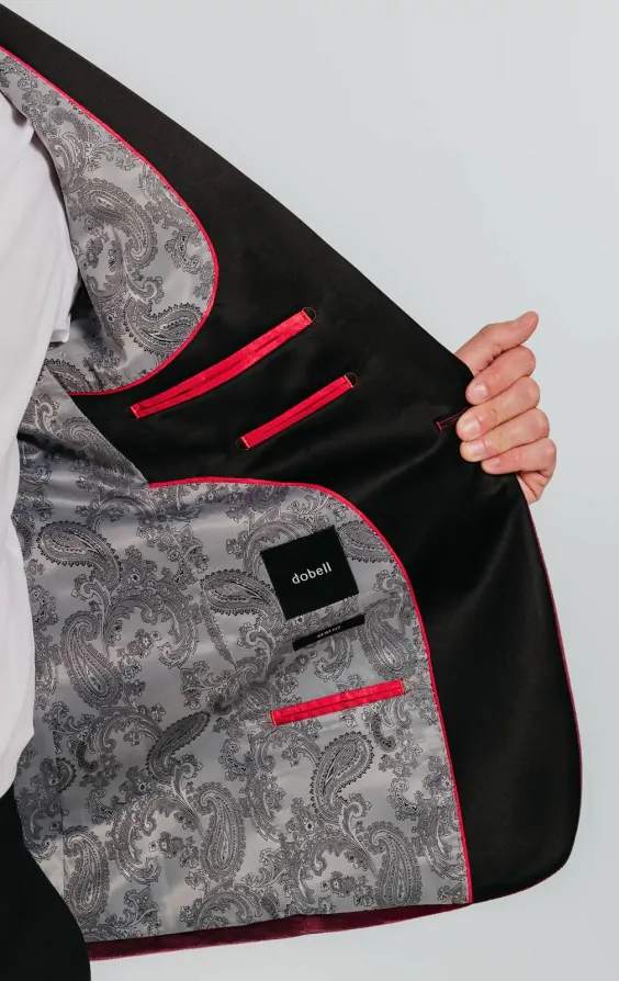 Burgundy Velvet Slim Fit Tuxedo thumbnail 6