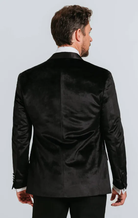 Black Slim Fit Velvet Tuxedo - photo 2
