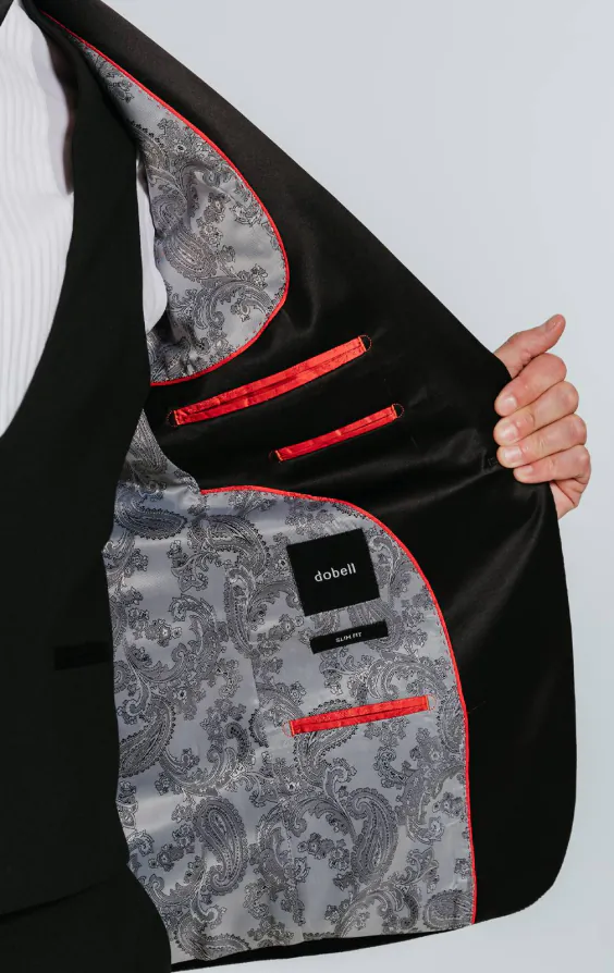 Black Slim Fit Velvet Tuxedo - photo 5