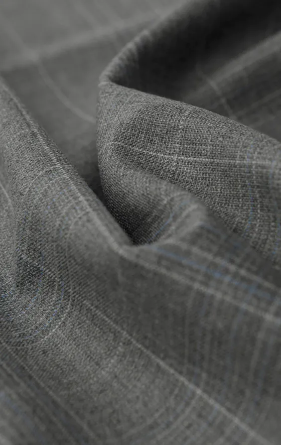 Light Grey Check Suit Trousers - photo 3