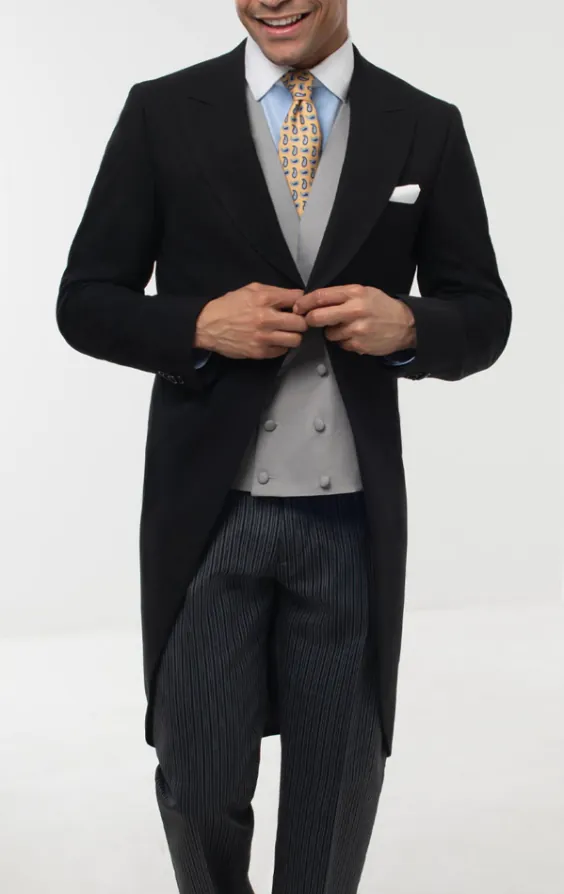 Black Morning Suit with Striped Trousers - photo 2 Black Morning Suit with Striped Trousers - photo 2