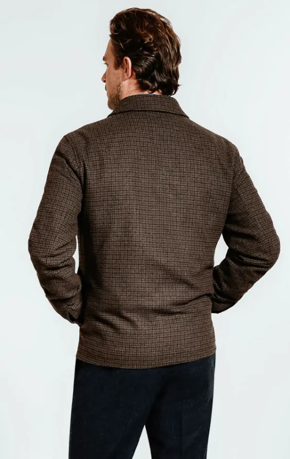 Burgundy & Grey Gingham Check Tweed Blouson Jacket | Dobell