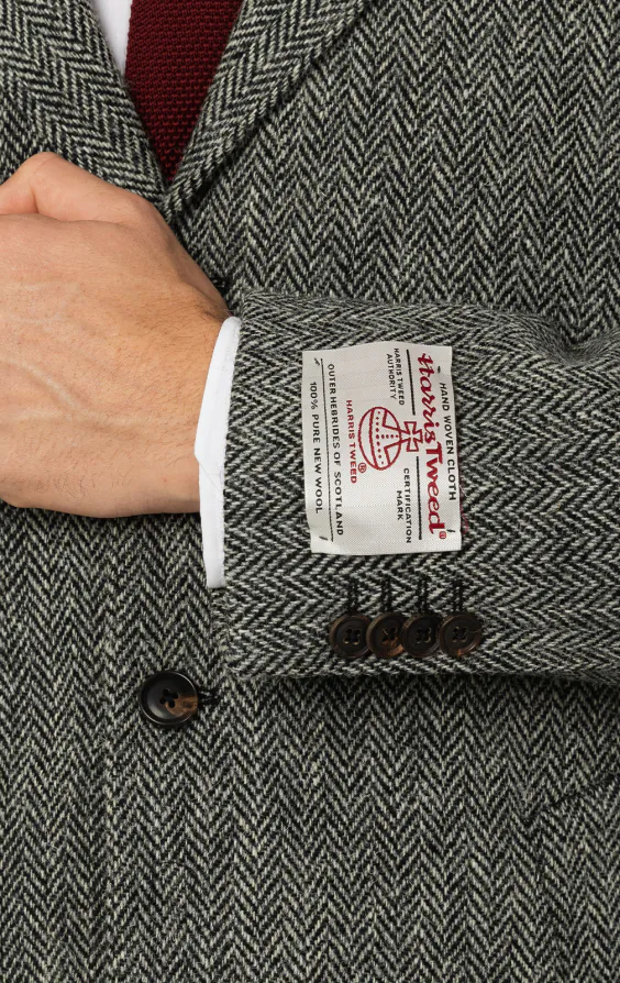Harris Tweed Grey Herringbone Tweed Overcoat - photo 3 Harris Tweed Grey Herringbone Tweed Overcoat - photo 3
