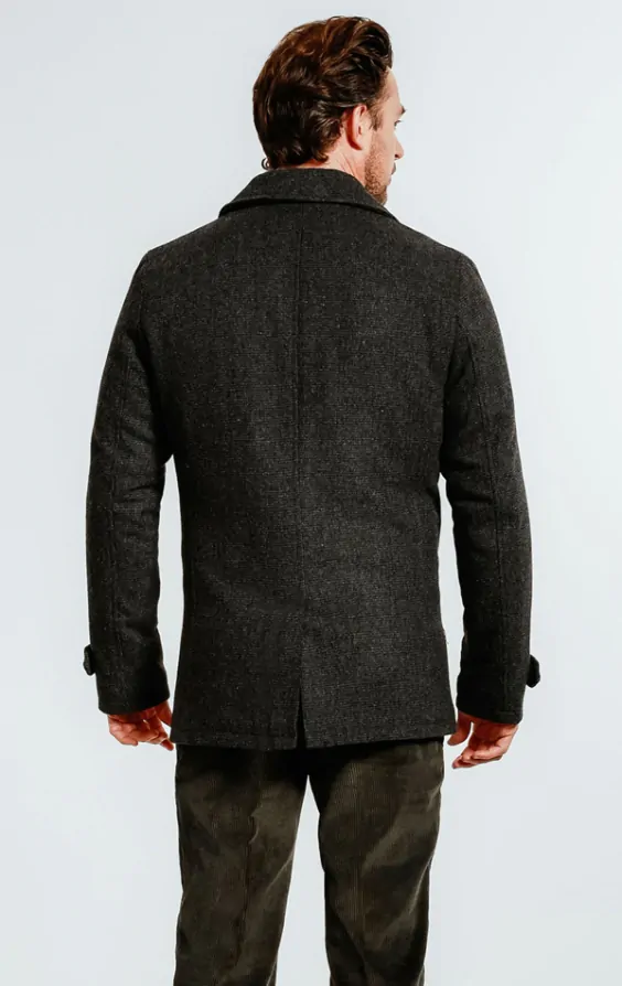 Dobell Charcoal Grey Reefer Overcoat