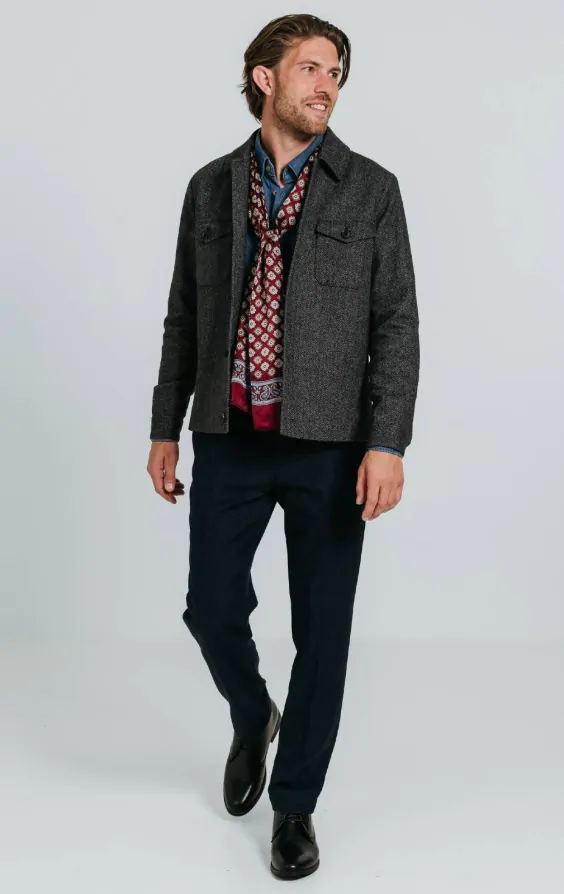 Grey Herringbone Tweed Jacket | Dobell