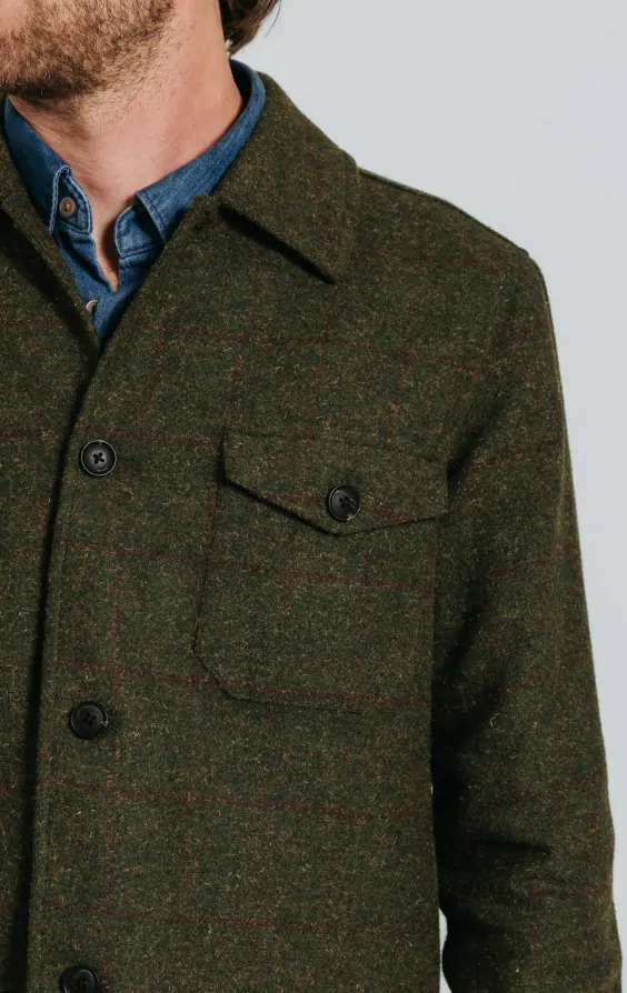 Polyester Windowpane Garment Dye Jacket
