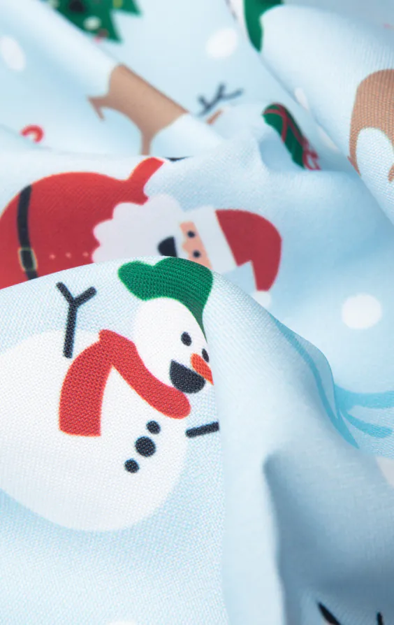 Festive Pale Blue Snowy Christmas Waistcoat - photo 3
