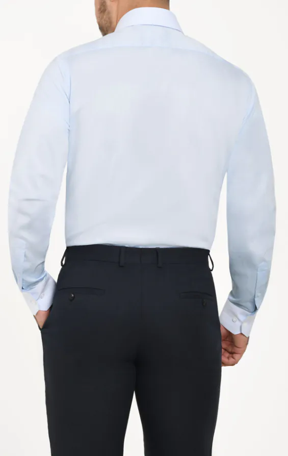 Light Blue Herringbone 100% Cotton Easy Care Shirt - photo 2 Light Blue Herringbone 100% Cotton Easy Care Shirt - photo 2