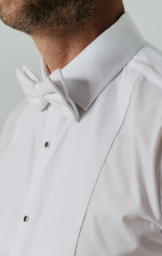 Standard Collar Marcella Front Slim Fit White Dress Shirt - photo 2