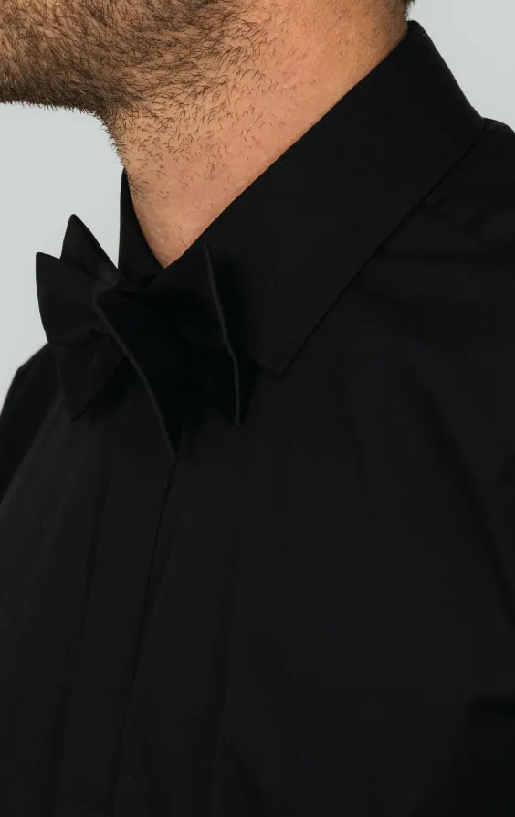 Standard Collar Plain Front Black Dress Shirt - photo 2 Standard Collar Plain Front Black Dress Shirt - photo 2
