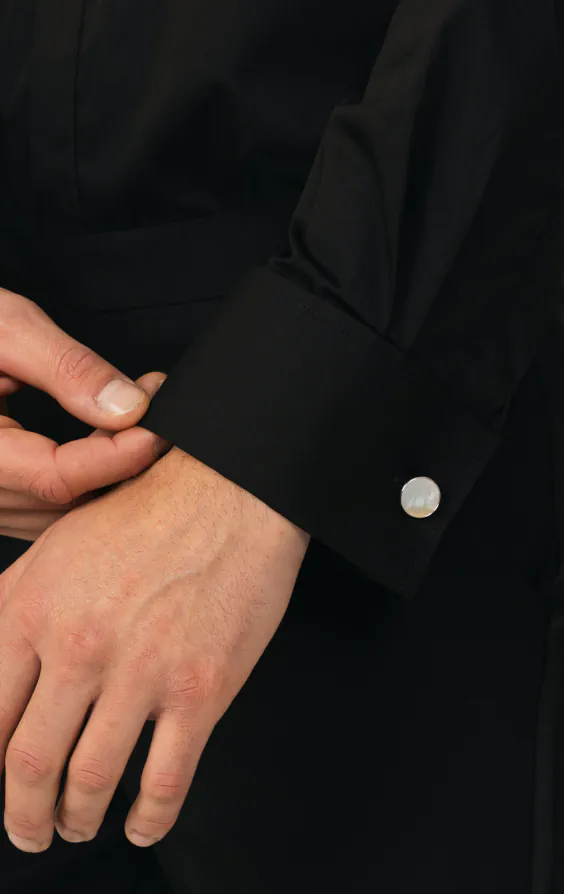 Standard Collar Plain Front Black Dress Shirt - photo 3 Standard Collar Plain Front Black Dress Shirt - photo 3