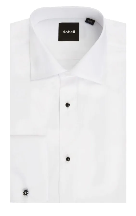 Plain white shirt with black buttons store