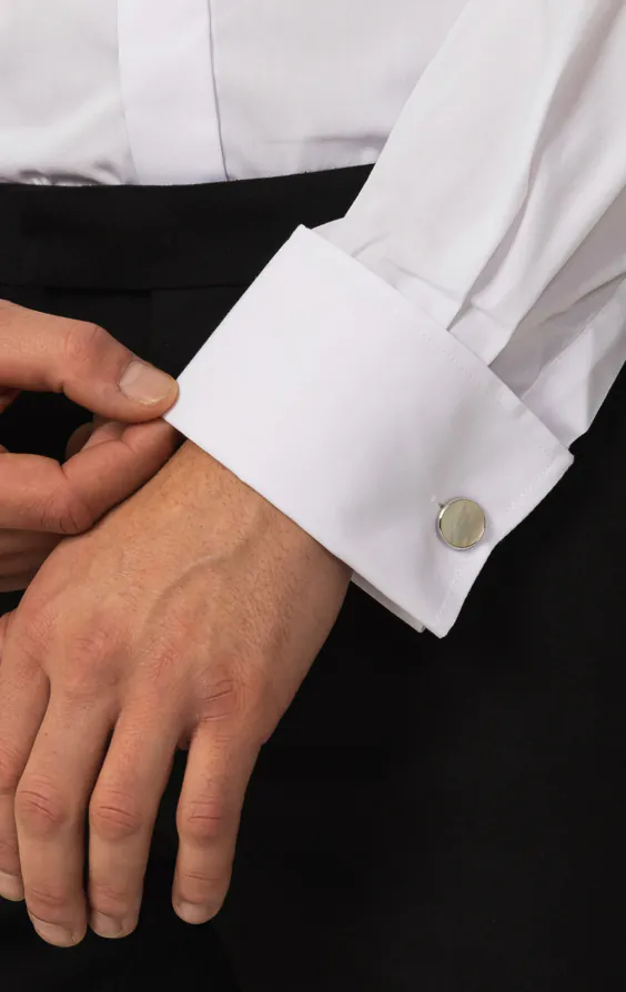 White Slim Fit Dress Shirt with Classic Collar - photo 3