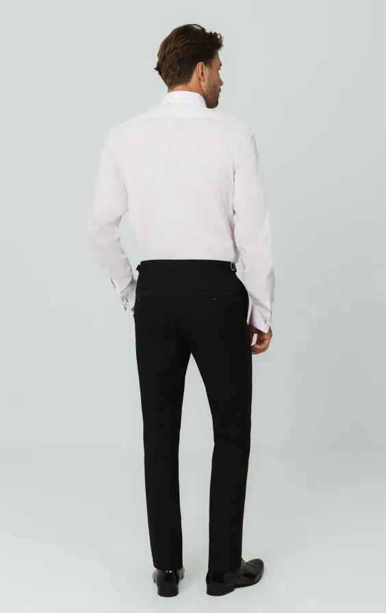 slim fit dress slacks Navy Alberto Slim Fit Brushed Cotton Long Sleeve Shirt main image 0