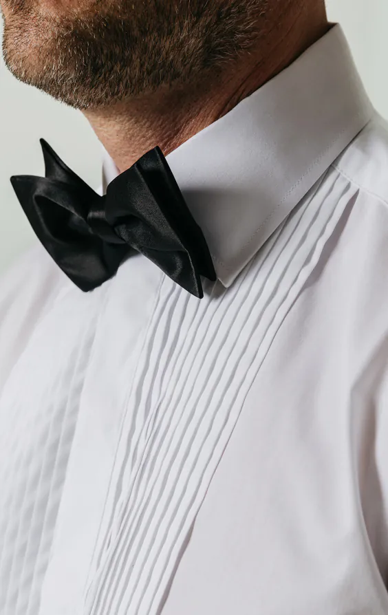 Standard Collar Pleated Front White Dress Shirt - photo 2 Standard Collar Pleated Front White Dress Shirt - photo 2