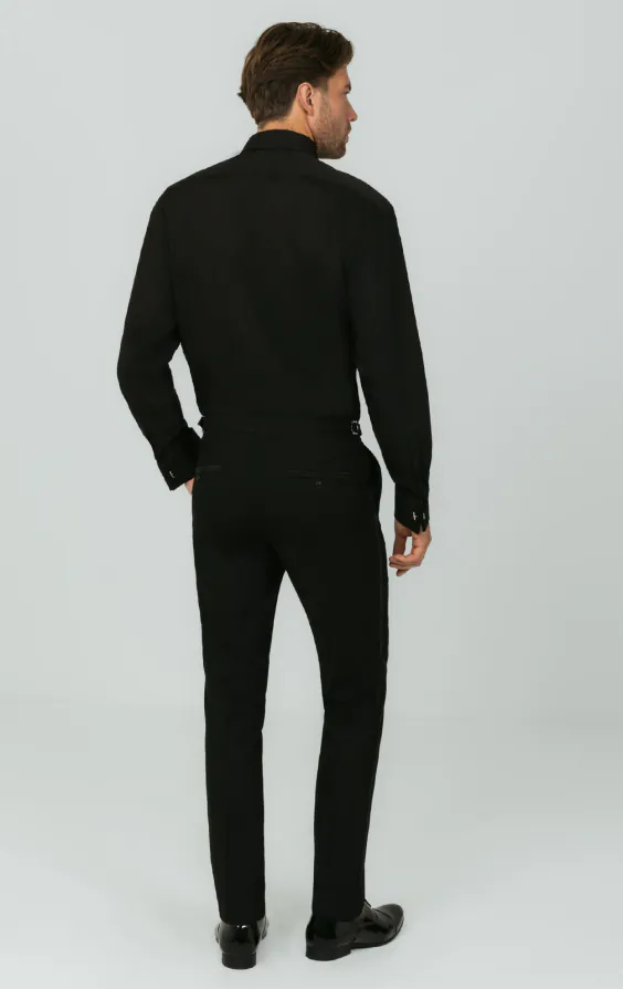 Black Dress Shirt with White Tipped Ruffle Front - photo 4 Black Dress Shirt with White Tipped Ruffle Front - photo 4