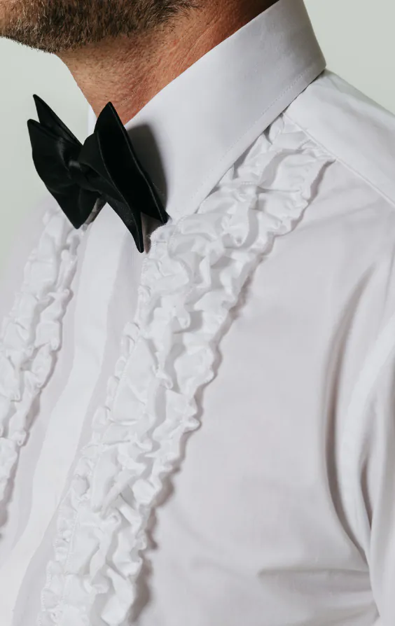White Dress Shirt With Ruffle Front - photo 2