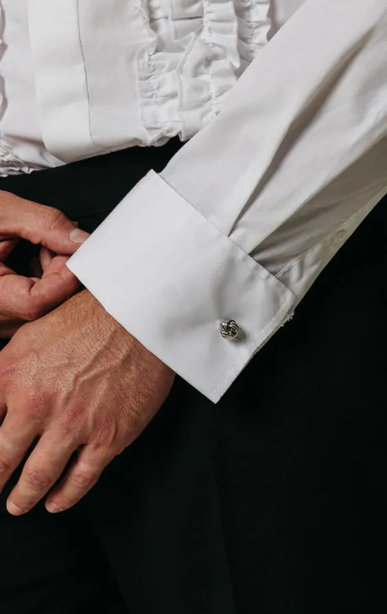 White Dress Shirt With Ruffle Front - photo 3