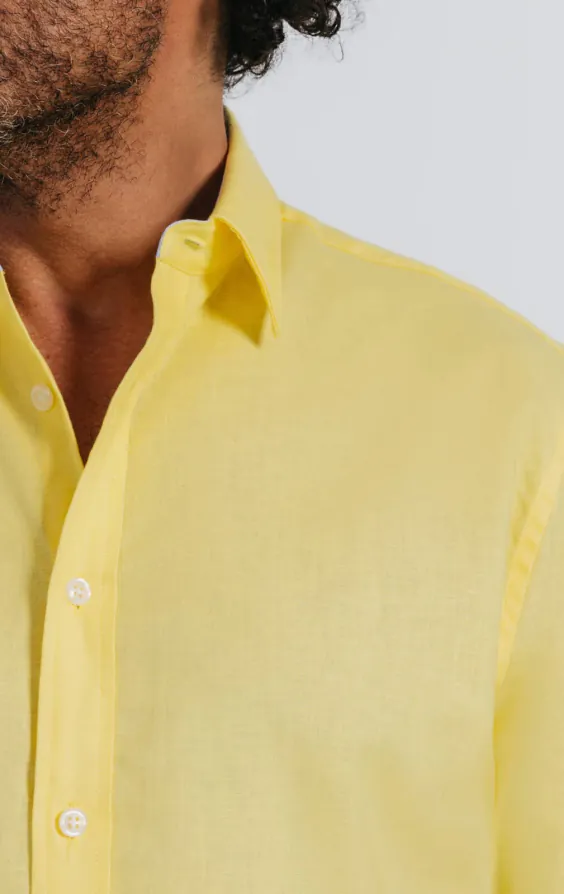 Yellow Linen Short Sleeve Shirt - photo 2 Yellow Linen Short Sleeve Shirt - photo 2