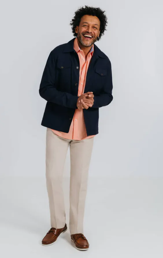 Orange Linen Short Sleeve Shirt - photo 1