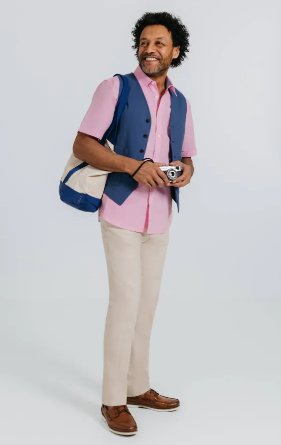 Pink Linen Short Sleeve Shirt - photo 1 Pink Linen Short Sleeve Shirt - photo 1