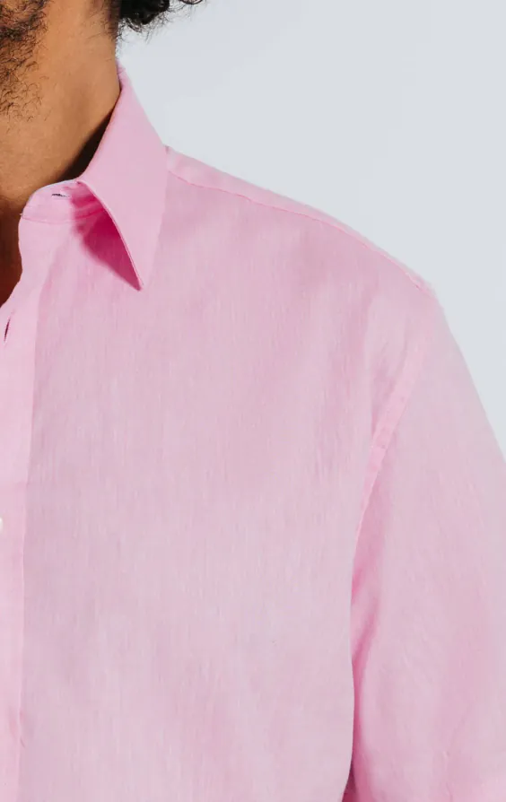 Pink Linen Short Sleeve Shirt - photo 2 Pink Linen Short Sleeve Shirt - photo 2