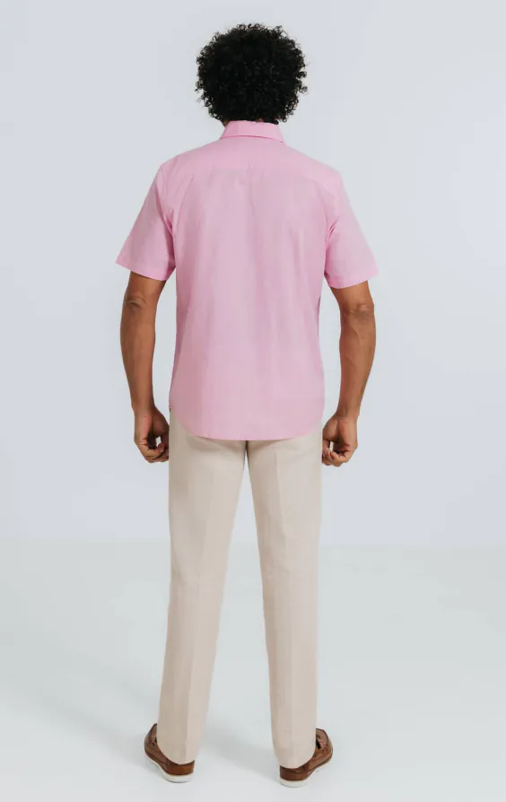 Pink Linen Short Sleeve Shirt - photo 3 Pink Linen Short Sleeve Shirt - photo 3