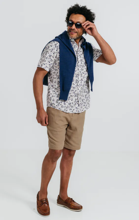 Floral Print Cotton Short Sleeved Shirt - photo 1 Floral Print Cotton Short Sleeved Shirt - photo 1