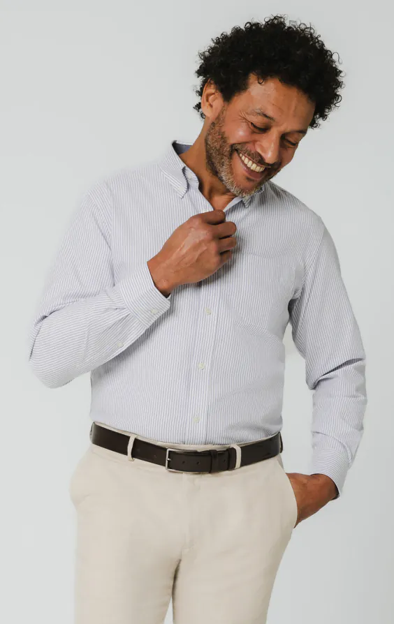 Blue and White Striped Oxford Shirt - photo 3 Blue and White Striped Oxford Shirt - photo 3