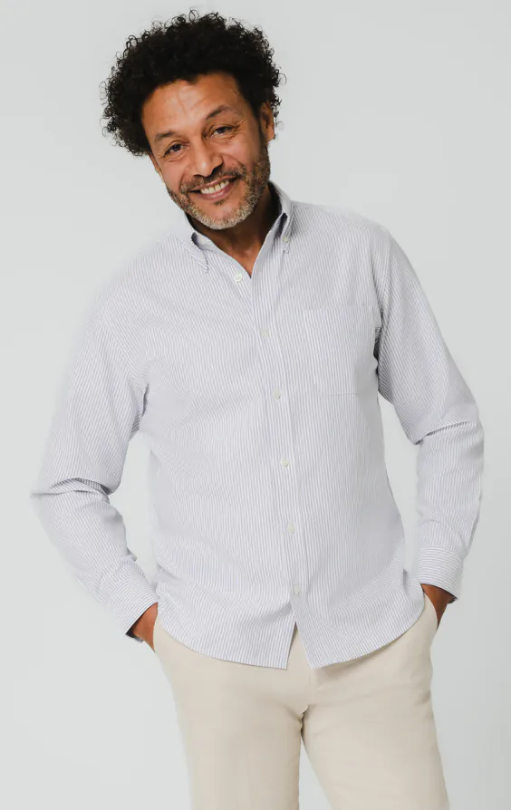 Blue and White Striped Oxford Shirt Blue and White Striped Oxford Shirt
