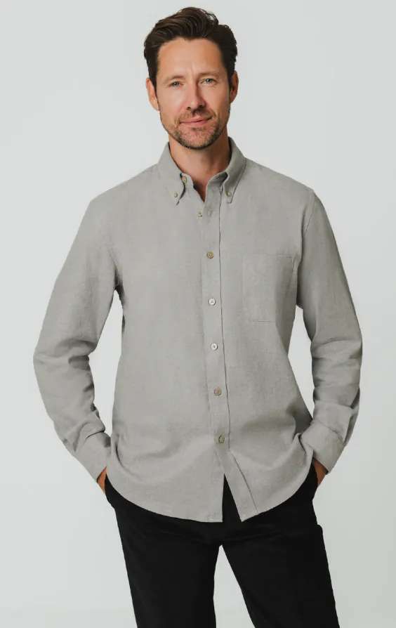 Light Grey Brushed Cotton Shirt Light Grey Brushed Cotton Shirt