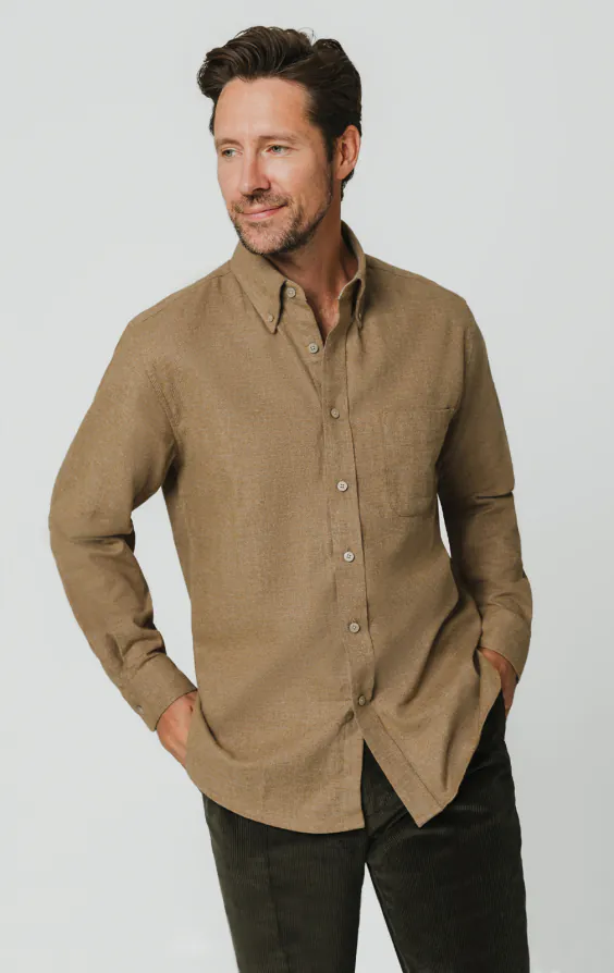 Brown Brushed Cotton Shirt Brown Brushed Cotton Shirt