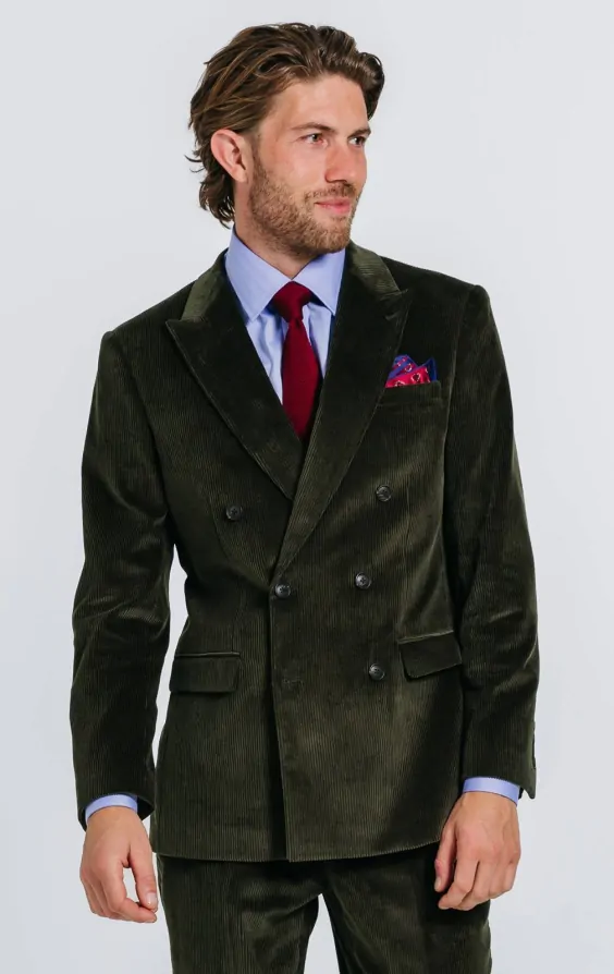 Double Breasted Green Corduroy Suit primary image