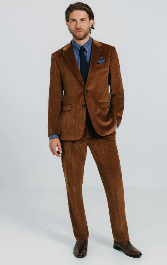 Mid Brown Corduroy Suit thumbnail 2