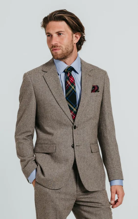 Brown Herringbone Tweed Suit Dobell