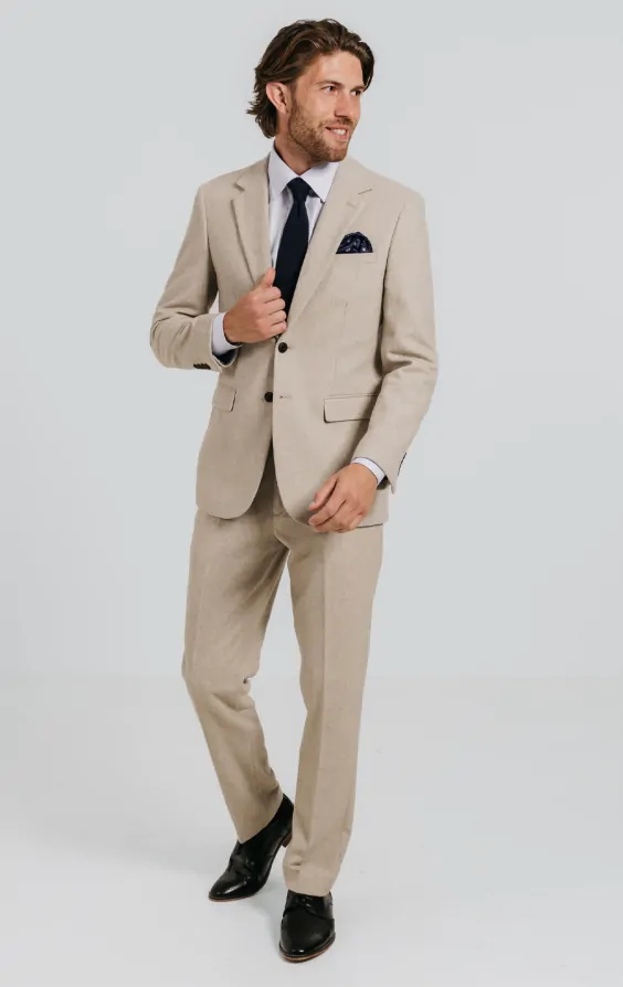 Stone Twill Tweed Suit Dobell
