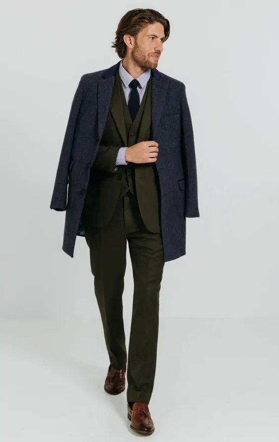 Dark Green Twill 3 Piece Suit thumbnail 2