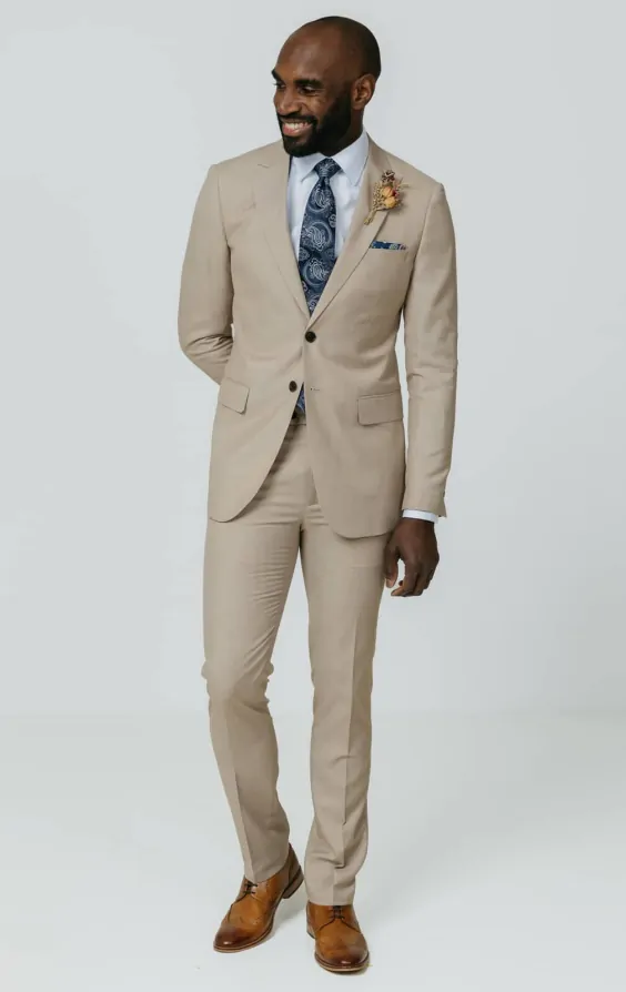 Stone Sharkskin Slim Fit Suit thumbnail 2