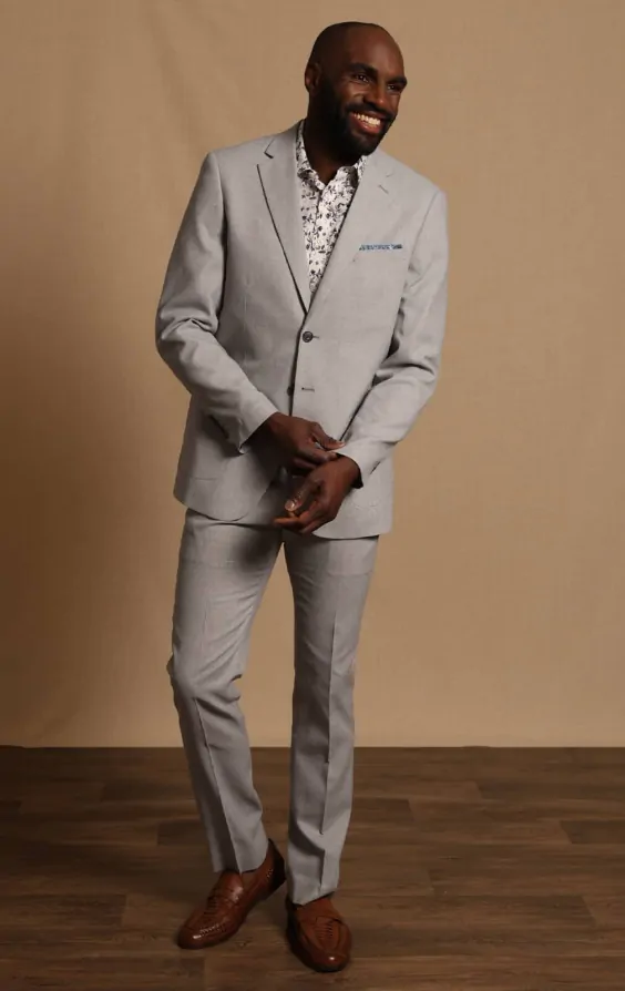 Light Grey Linen Suit thumbnail 2