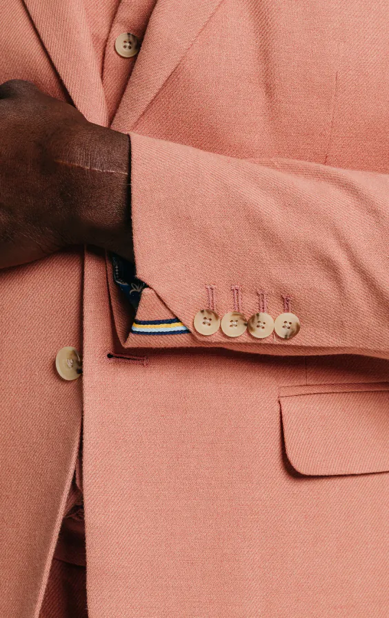 Coral Linen Twill Casual Suit - photo 3