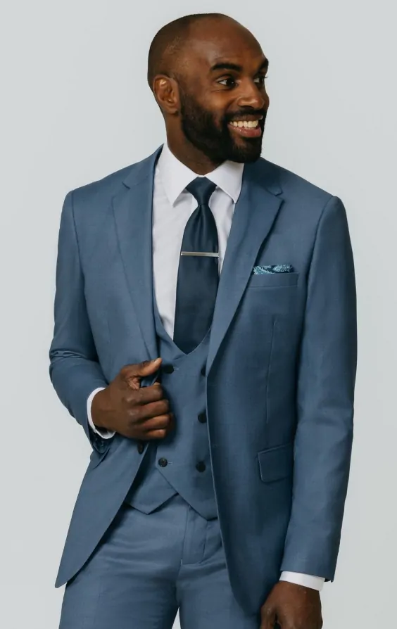 Blue Sharkskin 3 Piece Suit primary image