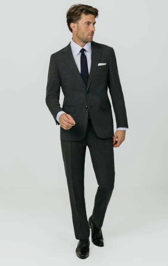 Charcoal Windowpane Check Suit thumbnail 2