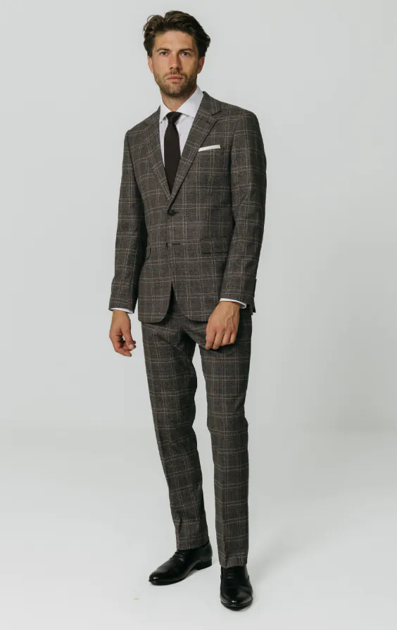 Brown Check Suit - photo 1