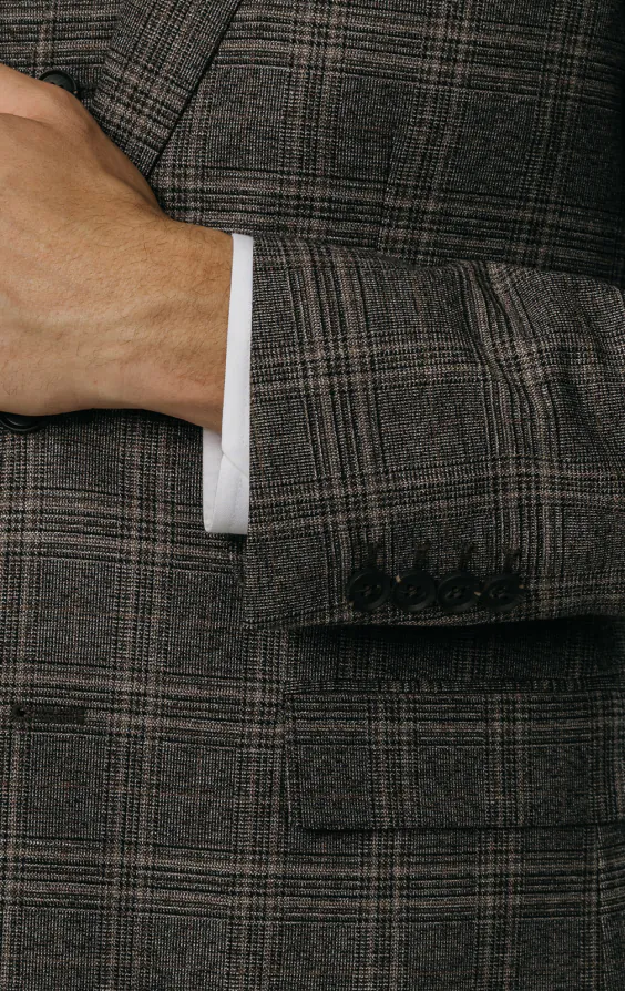 Brown Check 3 Piece Suit thumbnail 3