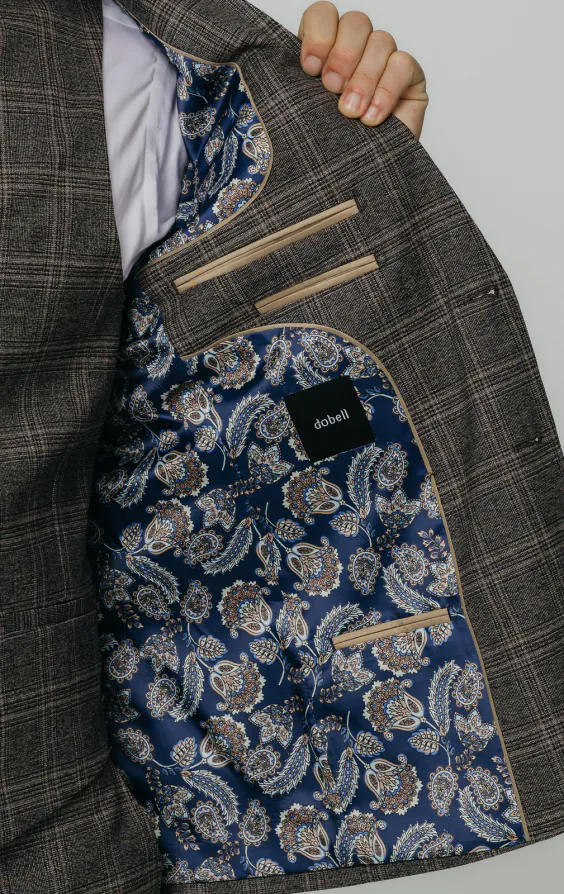 Brown Check 3 Piece Suit thumbnail 5