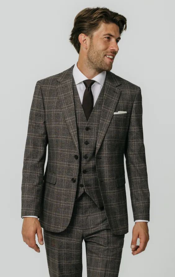 Brown Check 3 Piece Suit primary image