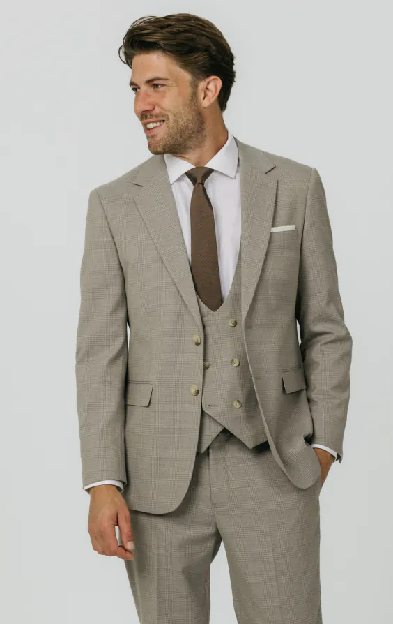 Natural Check 3 Piece Suit primary image